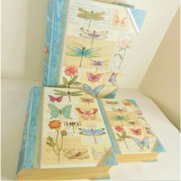 Punch Studio Metallic Butterfly Nesting Book Box Set of 3 - Picture 4 of 8